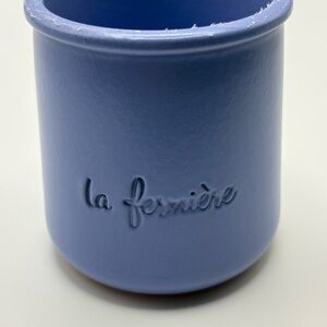 La Fermière French Ceramic Jar – Terracotta Pot Collectible, Periwinkle Blue